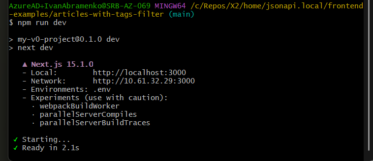 npm run dev