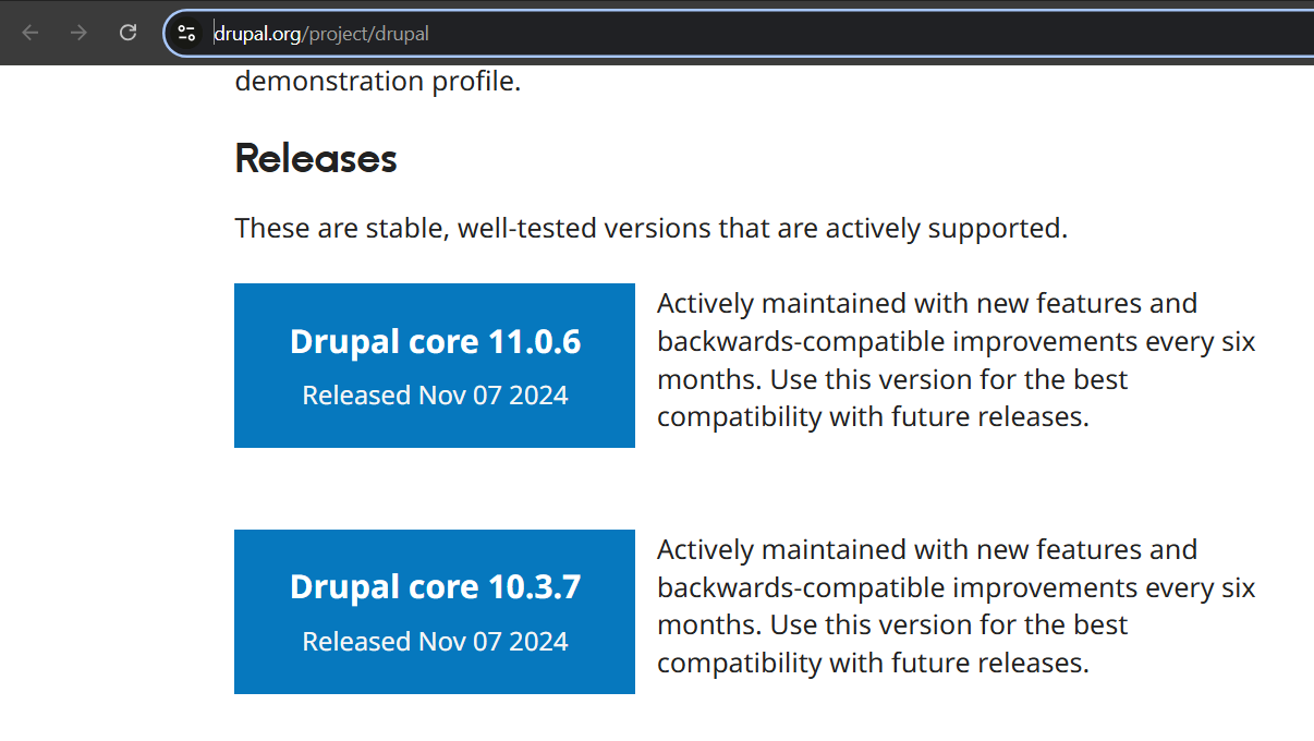 Drupal releases