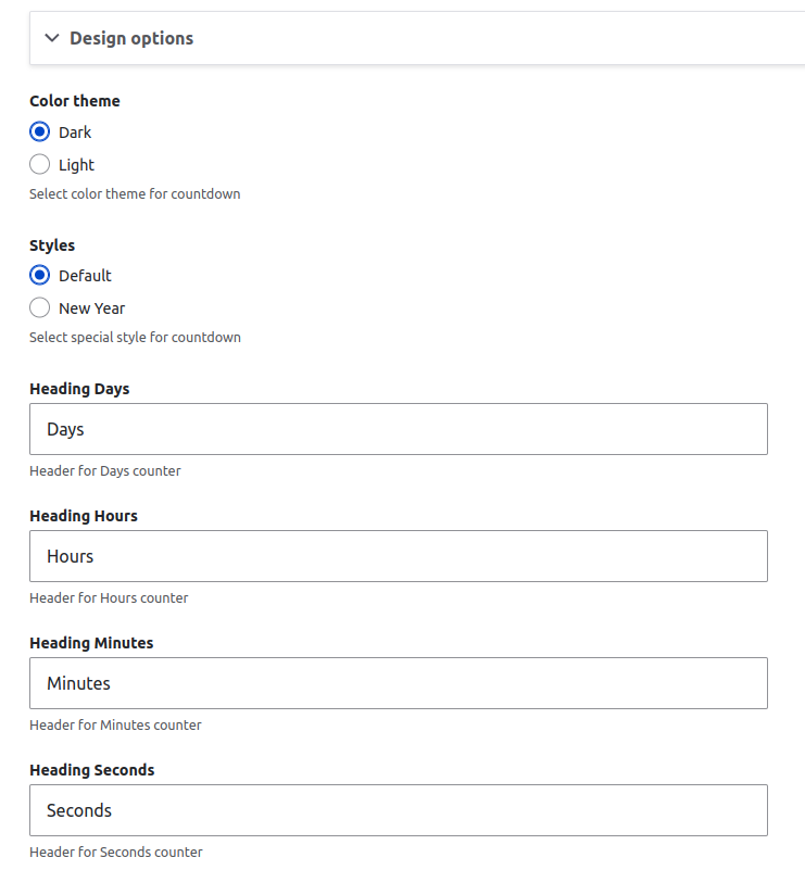 Update settings form