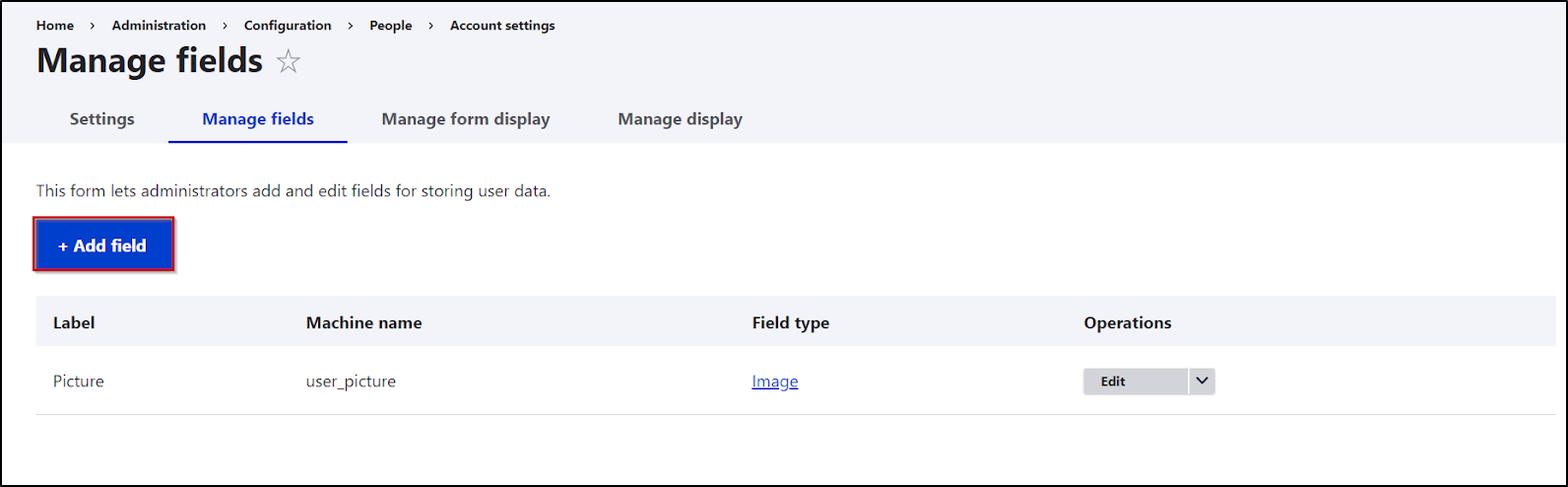 manage fields