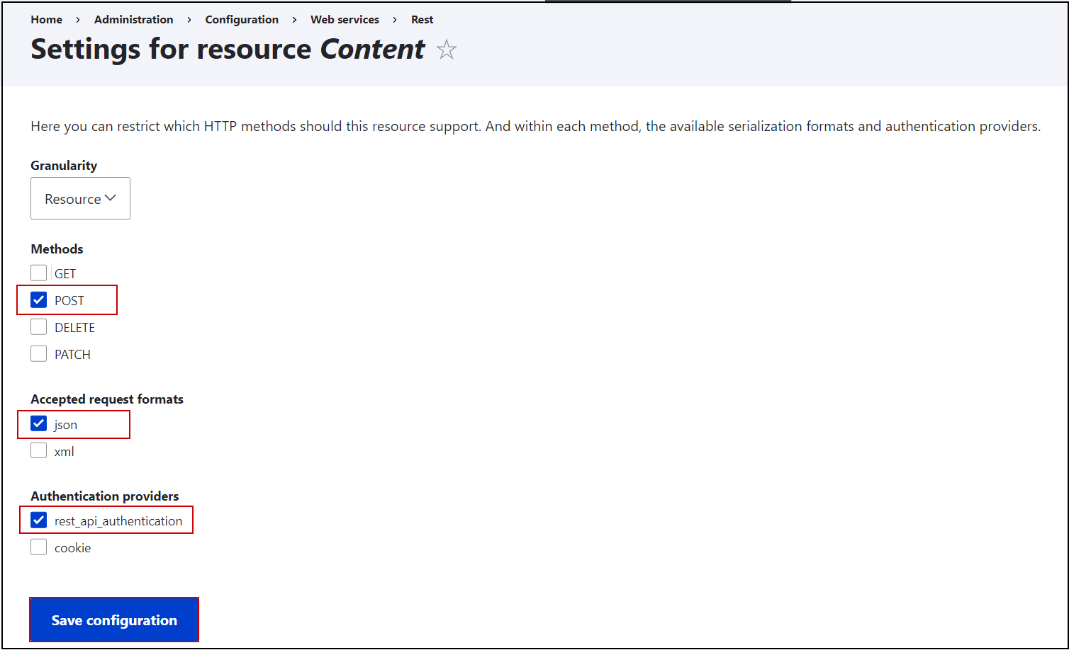 Resource content