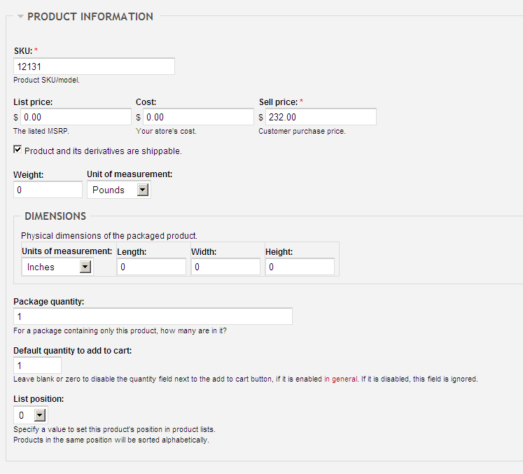 Drupal ubercart 商品价格字段