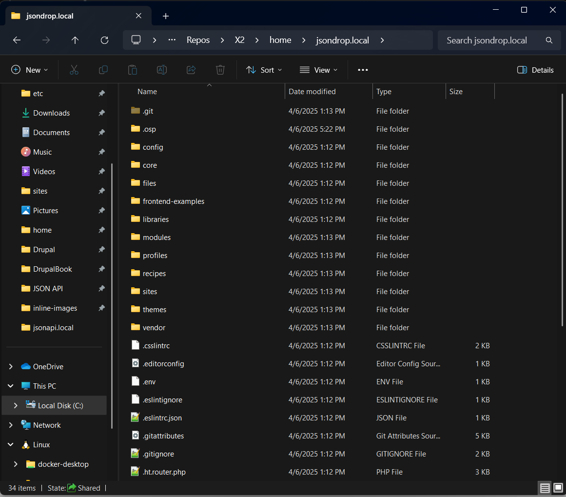 Files of JsonDrop API. Check index.php in site document root