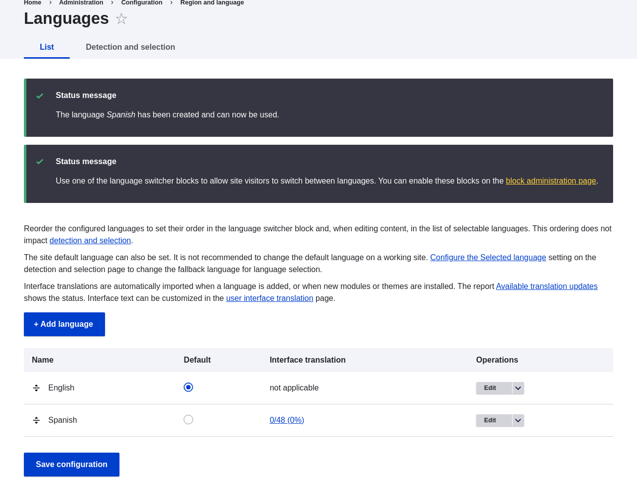Drupal een nieuwe taal