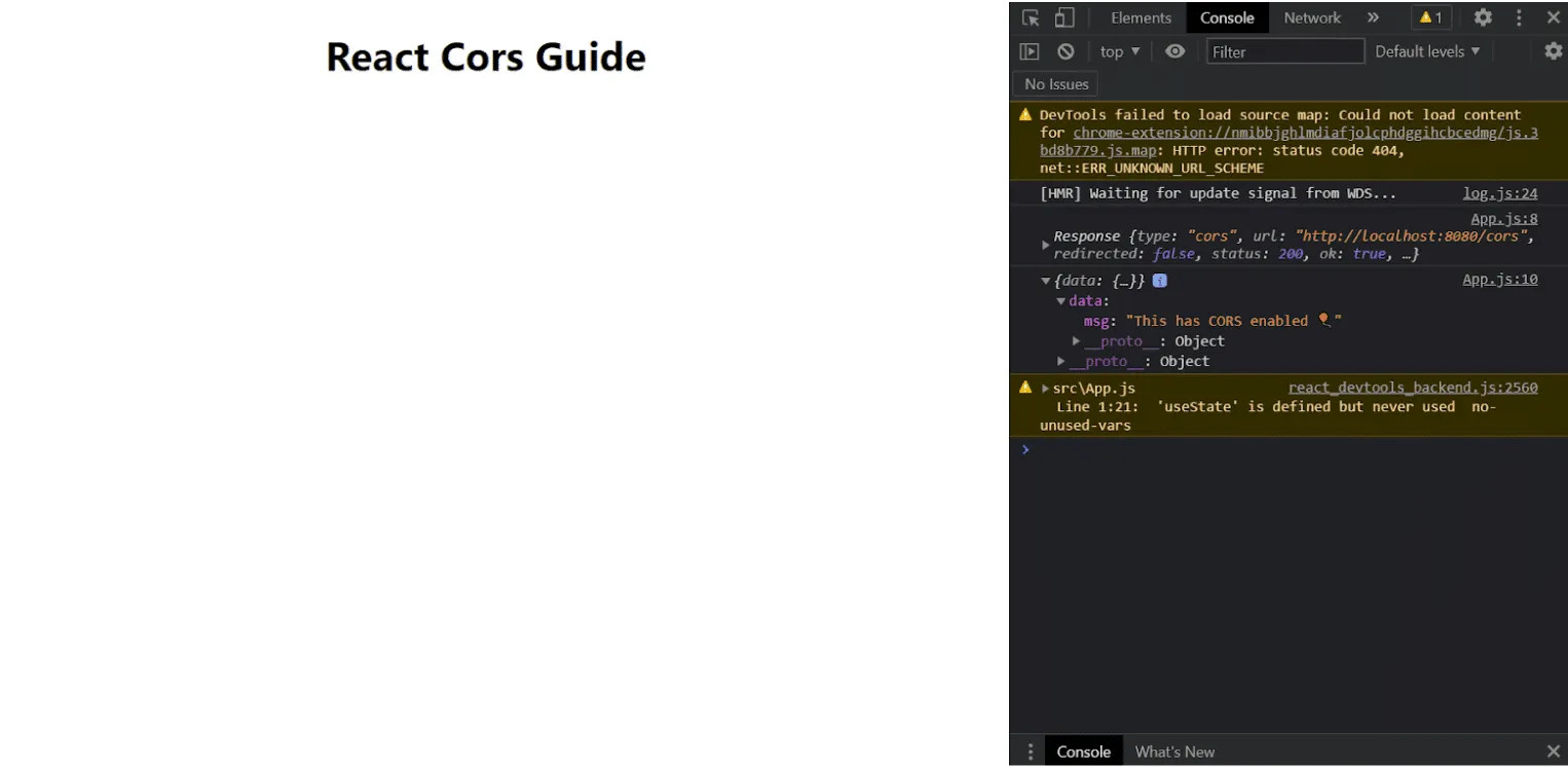 React CORS