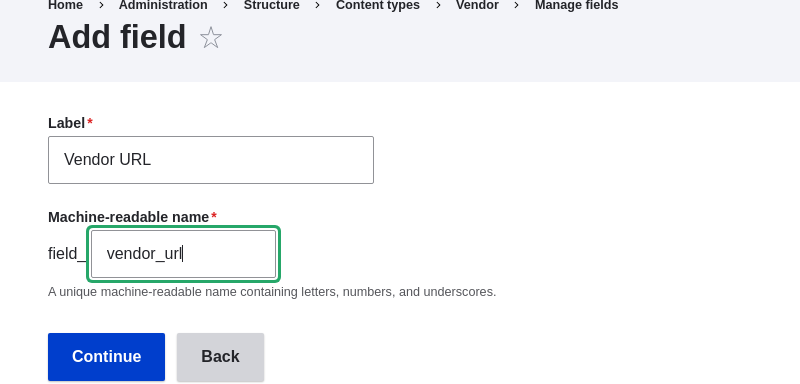 Add field label