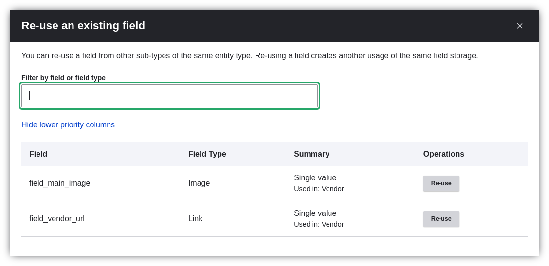 Reuse image field